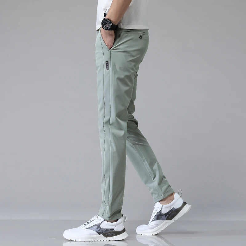 Men's Slim Stretch Casual Pants – Lightweight Breathable Trousers