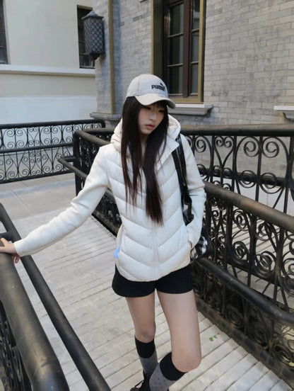 Women's Hooded Patchwork Jacket – Quilted Front Sport Coat