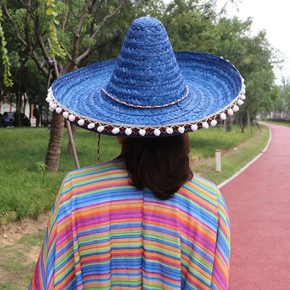 Colorful Sombrero Hat – Wide Brim Straw Party Hat