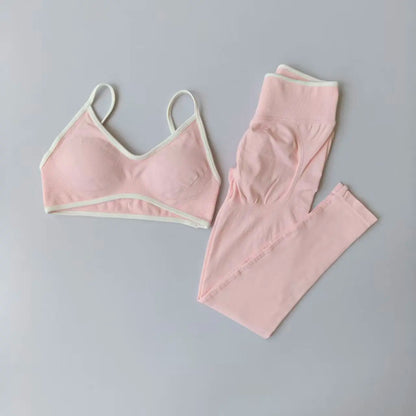 Seamless 2-Piece Workout Set – Women's Sports Bra & High-Waist Leggings