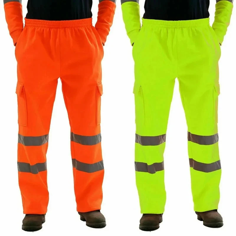Men's Reflective Safety Cargo Sweat Pants – Hi-Vis Workwear Joggers