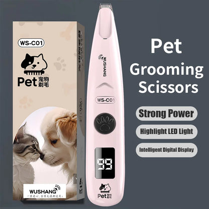 Pet Electric Grooming Trimmer – Quiet, Waterproof & LED Light