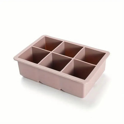 Silicone Ice Cube Tray – 6-Cavity Large Square Ice Mold