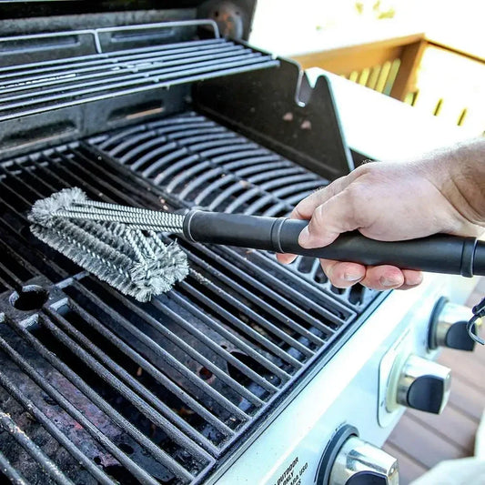 BBQ Grill Brush with 18" Long Handle – Stainless Steel 360° Cleaning Brush