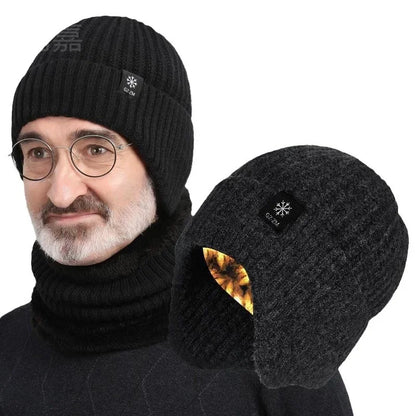 Men's Winter Knit Beanie with Ear Flaps – Fleece Lined Thermal Hat