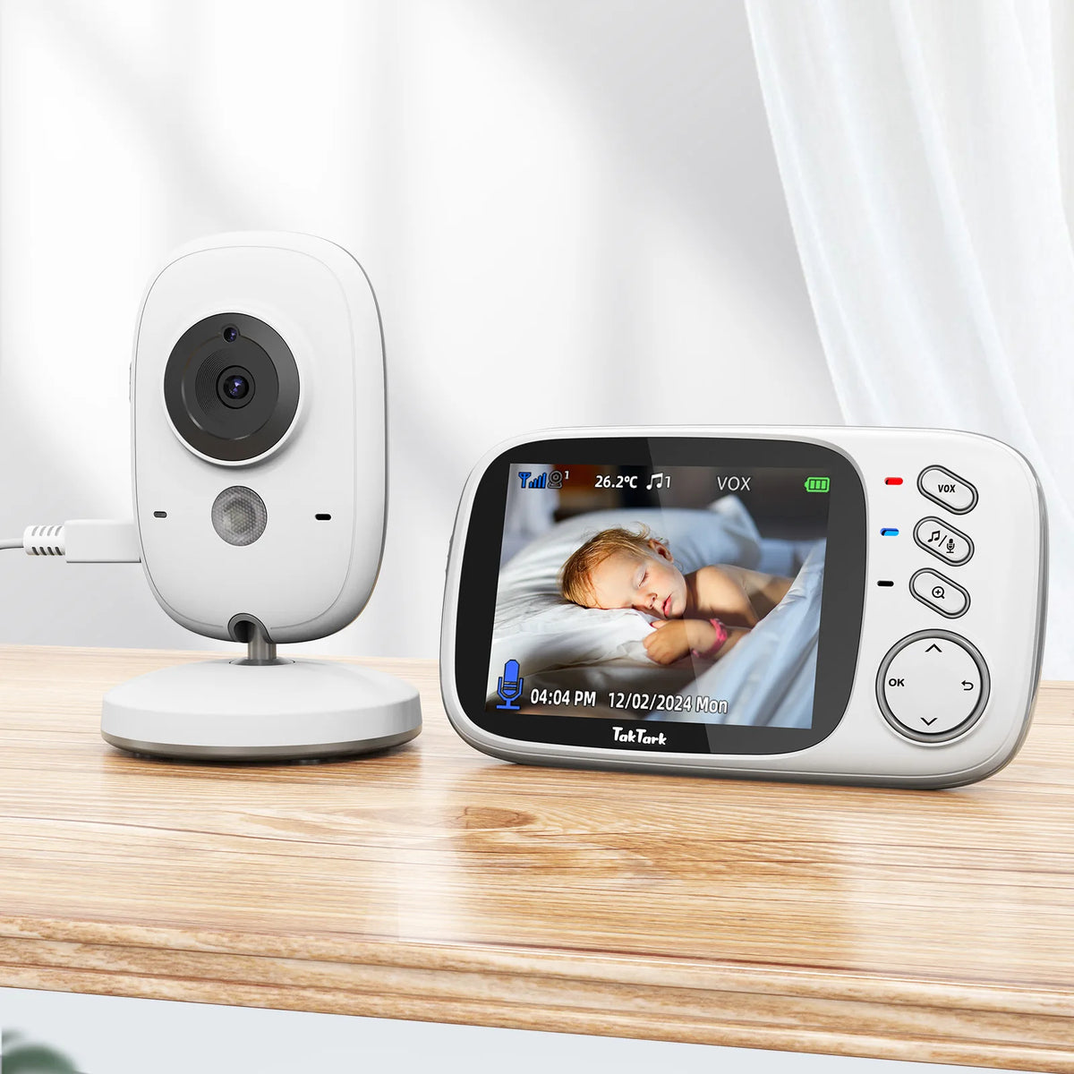 Wireless Video Baby Monitor – 3.2" Screen, Night Vision & Two-Way Audio