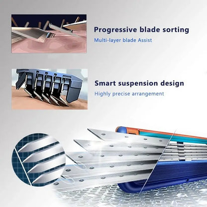 5-Layer Razor Blade Refills – Stainless Steel Wet Shaving Cartridges for Men