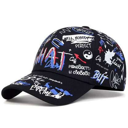 Graffiti Print Snapback Baseball Cap – Unisex Street Style Hat