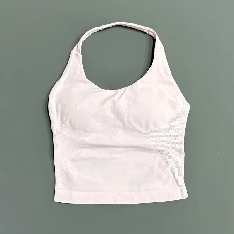 Seamless Halter Longline Sports Tank Top – Women's Gym & Yoga Wear