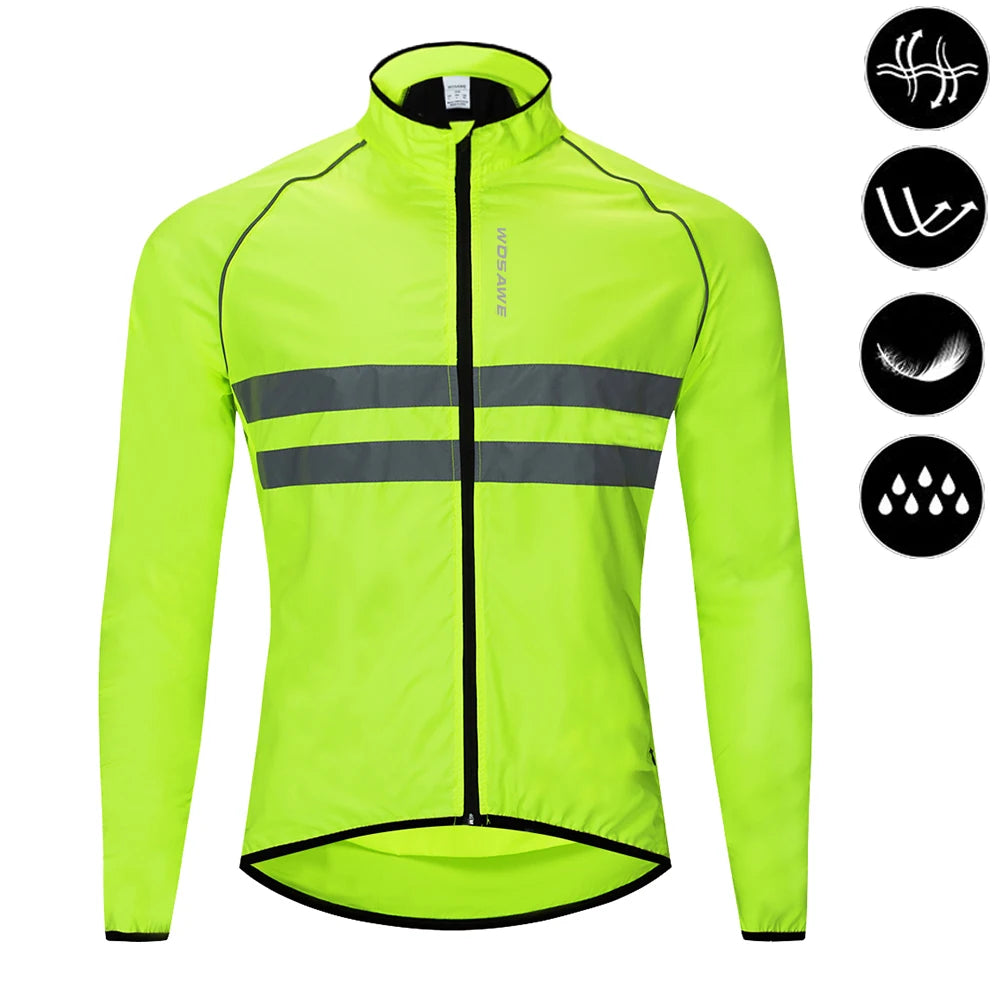 Cycling Windbreaker Vest Men Packable Windproof Reflective Jacket