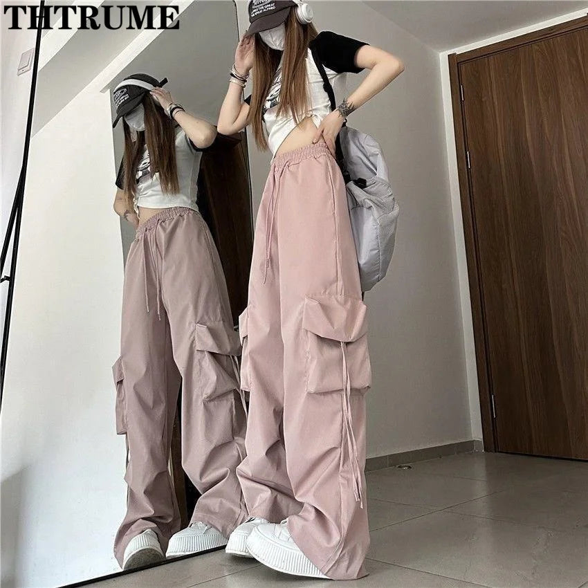 Baggy Cargo Pants Women – Retro Oversized Streetwear with Pockets