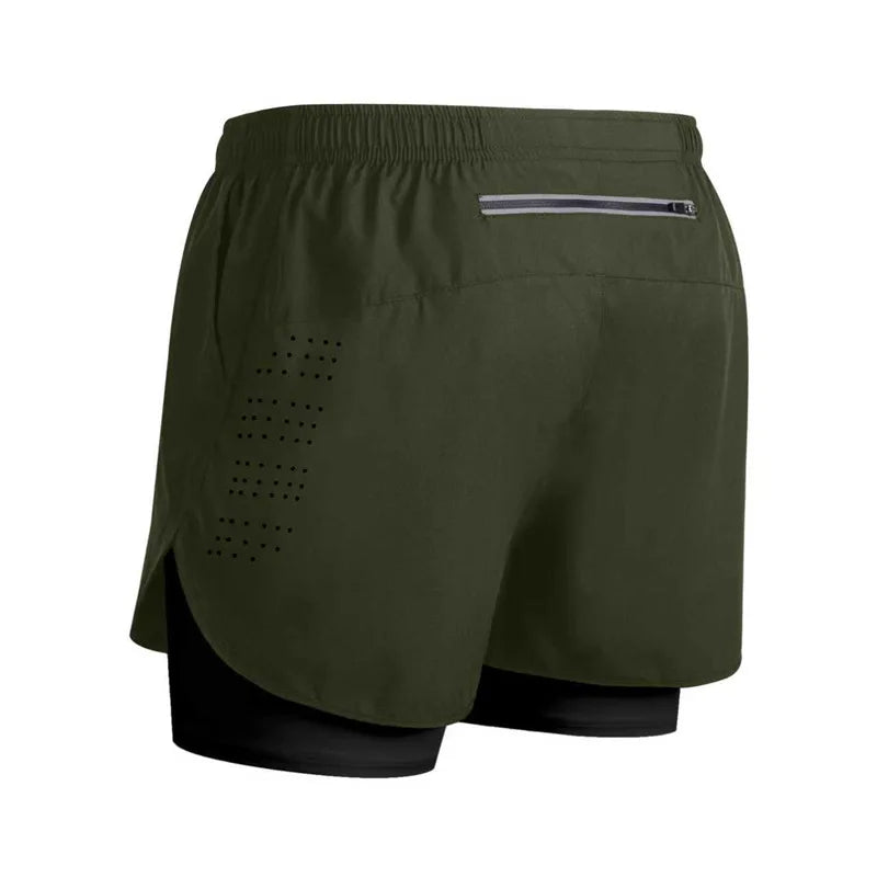 Men's Reflective Running Shorts – Double-Layer Quick-Dry Training Shorts
