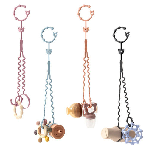 Baby Pacifier Clip Chain Silicone Teether with 2 Adjustable Clips