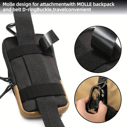 Tactical Phone Pouch with Carabiner – Outdoor Hiking Waist Bag
