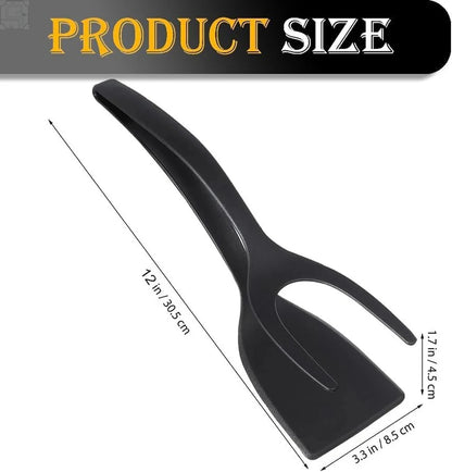 2-in-1 Flip Spatula Tongs – Nylon Non-Stick Kitchen Tool