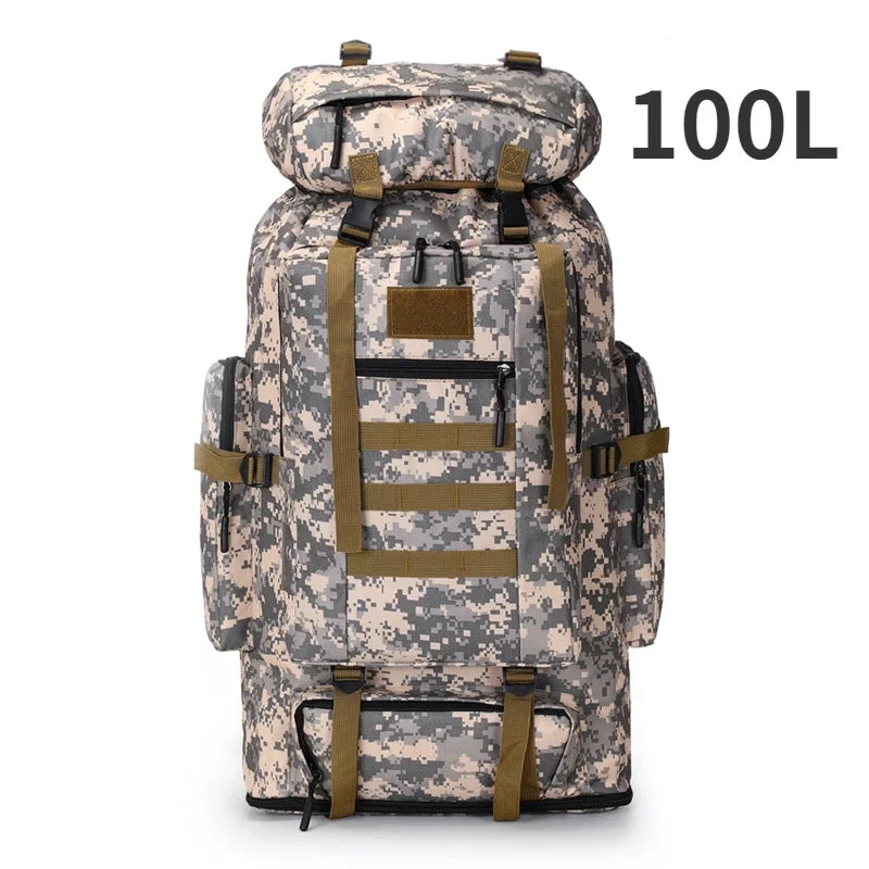 Large Tactical Mountaineering Backpack 80L/100L MOLLE Hiking Bag