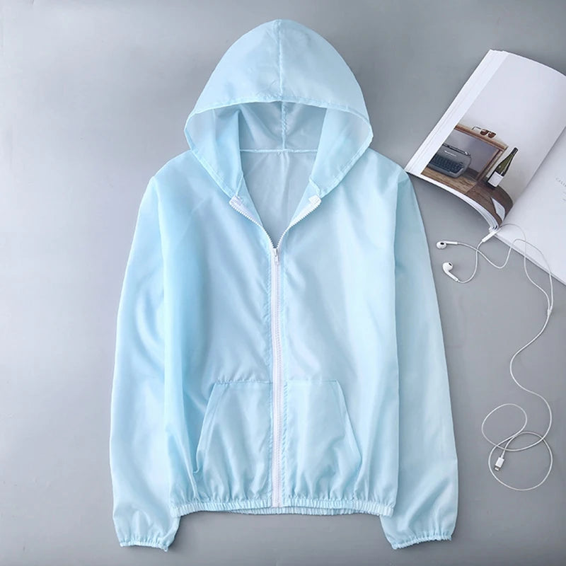 UV Protection Sun Jacket Lightweight Hooded Windbreaker