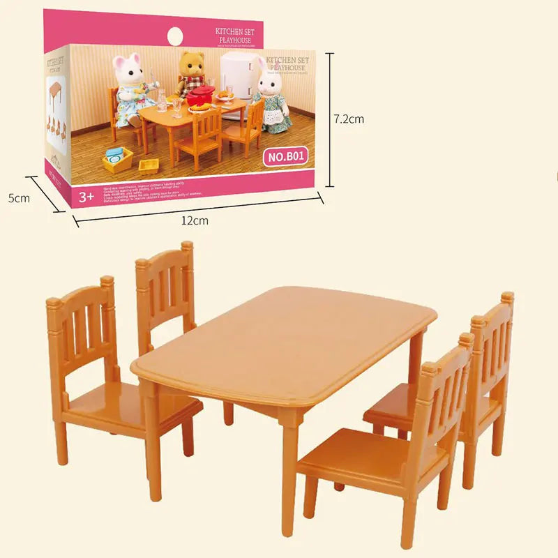 Animal Family Dollhouse Figures – Simulation Forest Animal Toy Set