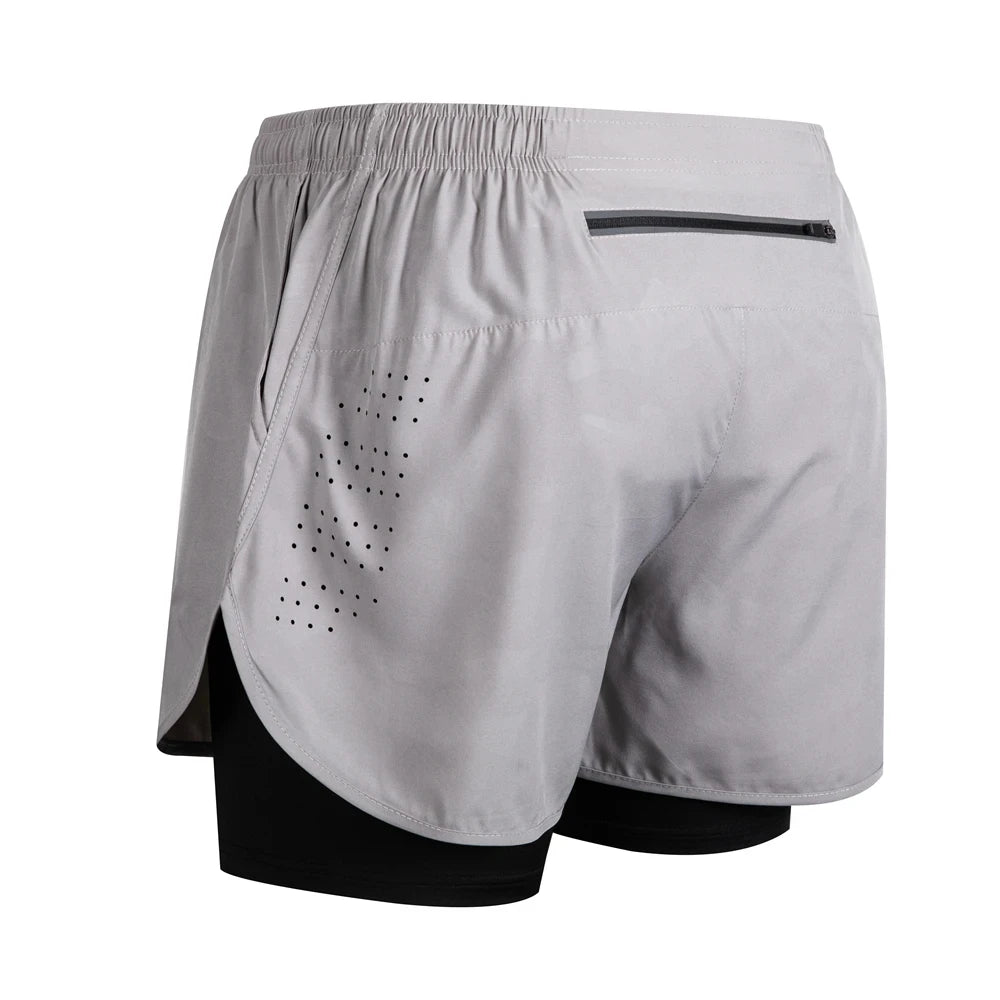 Men's Reflective Running Shorts – Double-Layer Quick-Dry Training Shorts