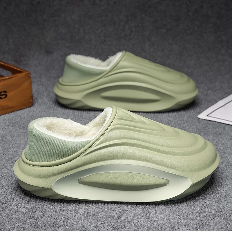 Winter Fleece-Lined EVA Slippers Non-Slip Lightweight Indoor & Outdoor