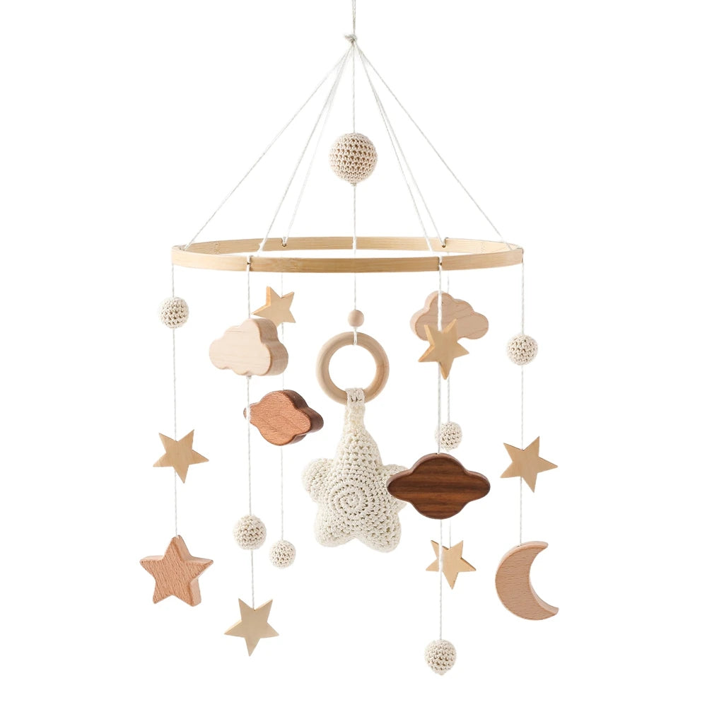 Baby Crib Mobile Music Box – Rotating Arm with Hanging Rattles & Soothing Melodies