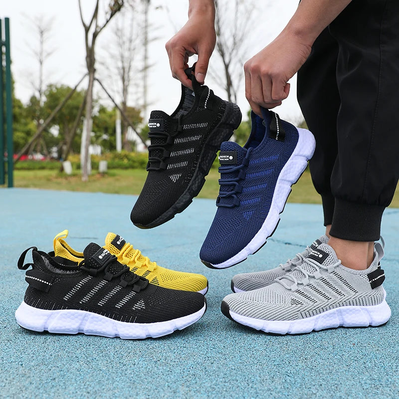 Men's Mesh Running Sneakers – Breathable Lightweight Casual Shoes
