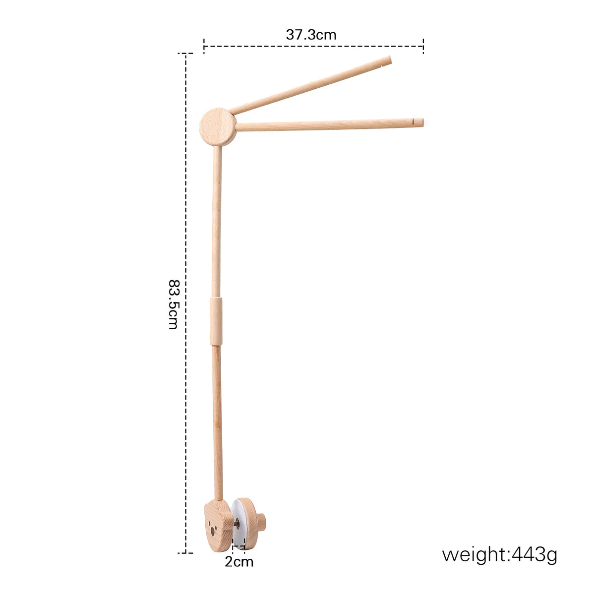 Wooden Baby Mobile Arm Bracket for Crib – Newborn Hanging Toy Holder