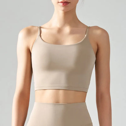 Women's Padded Sports Bra Camisole – Push-Up Crop Top for Gym & Yoga