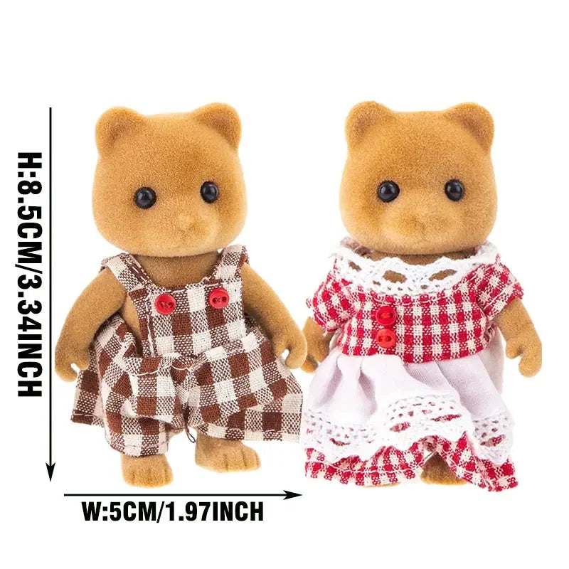 Animal Family Dollhouse Figures – Simulation Forest Animal Toy Set