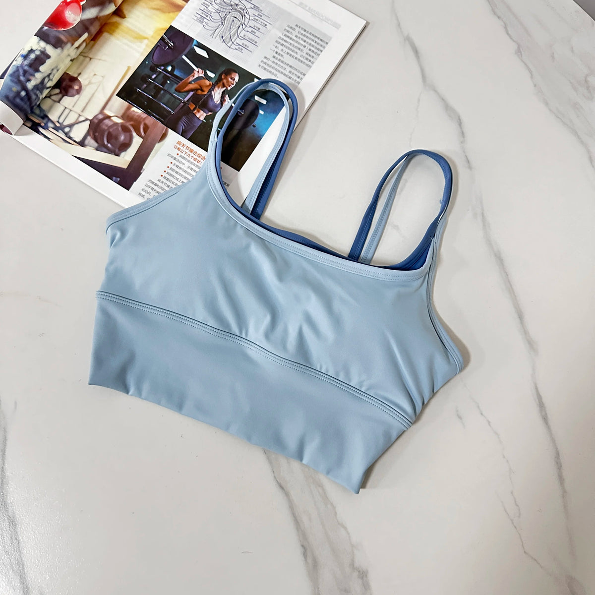 Women's Padded Sports Bra with Double Straps for Yoga & Gym