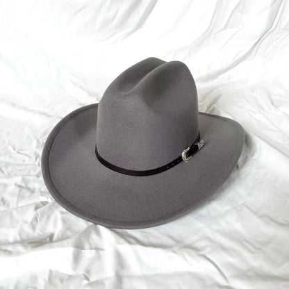 Vintage Western Cowboy Hat – Wide Brim Felt Jazz Hat for Men & Women