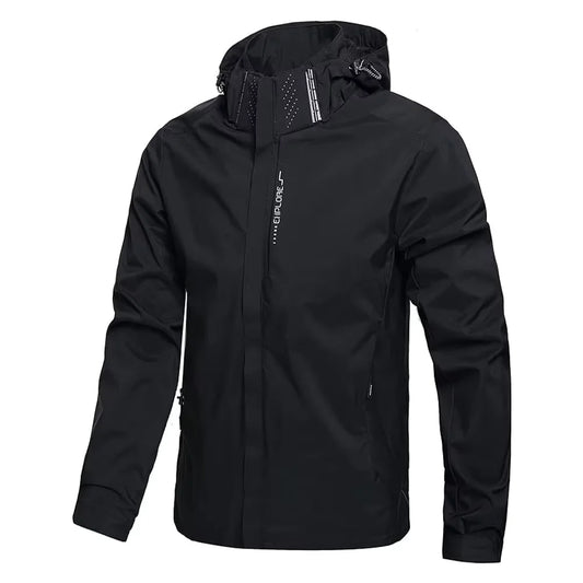 Men's Waterproof Hooded Rain Jacket – Lightweight Outdoor Windbreaker