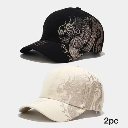 Dragon Embroidery Baseball Cap – Unisex Chinese Style Hat