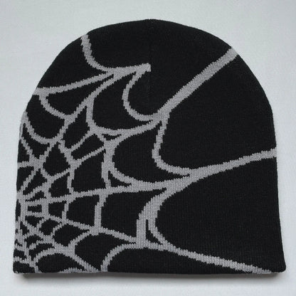 Y2K Spider Web Knit Beanie – Unisex Outdoor Sports Hat