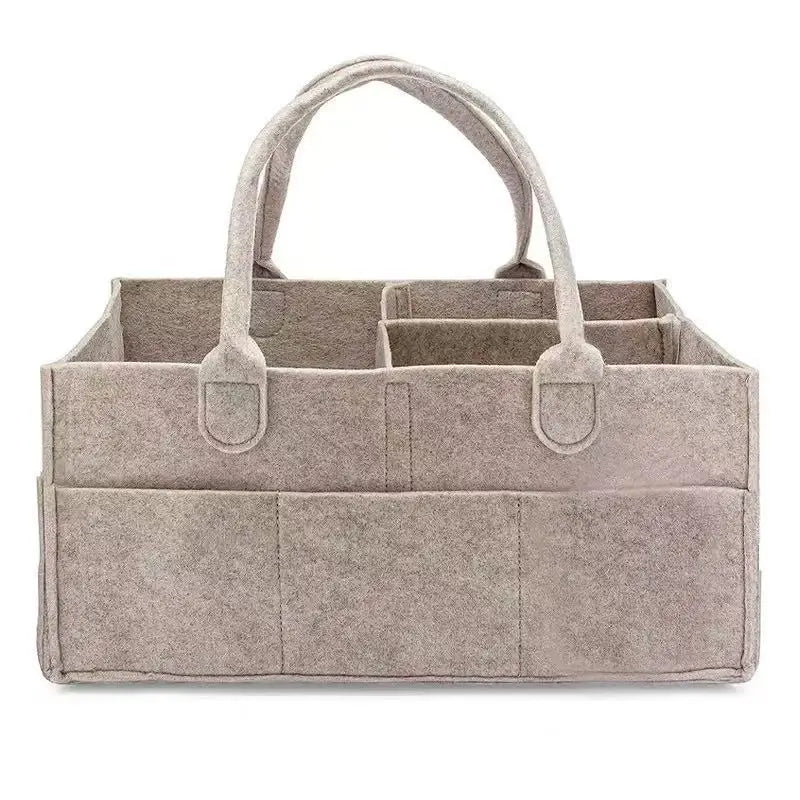 Felt Baby Diaper Caddy Organizer – Large Capacity Storage Bag