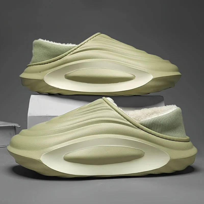 Winter Fleece-Lined EVA Slippers Non-Slip Lightweight Indoor & Outdoor