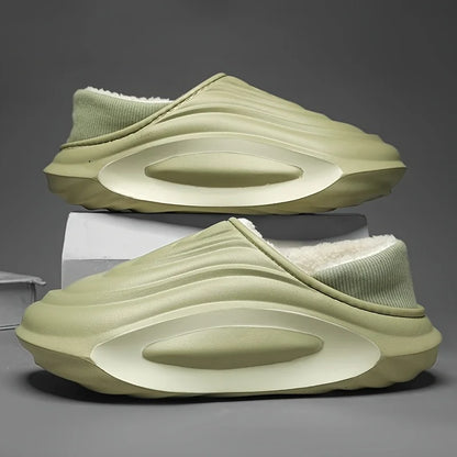 Winter Fleece-Lined EVA Slippers Non-Slip Lightweight Indoor & Outdoor