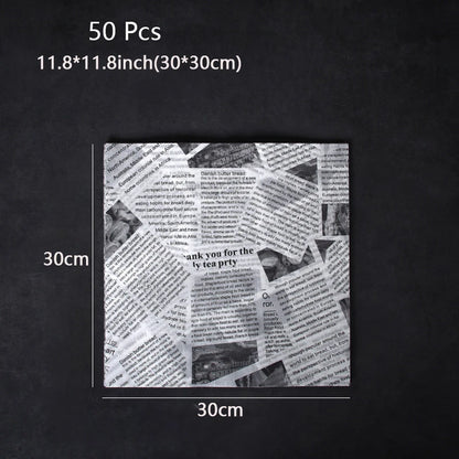 Oil-Absorbing Wax Paper Sheets – 50-Pack Food Basket Liner