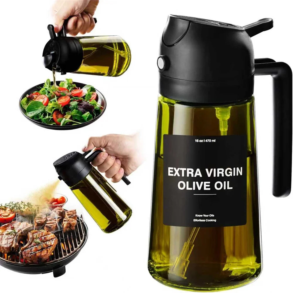 2-in-1 Olive Oil Sprayer & Dispenser Bottle 470ml