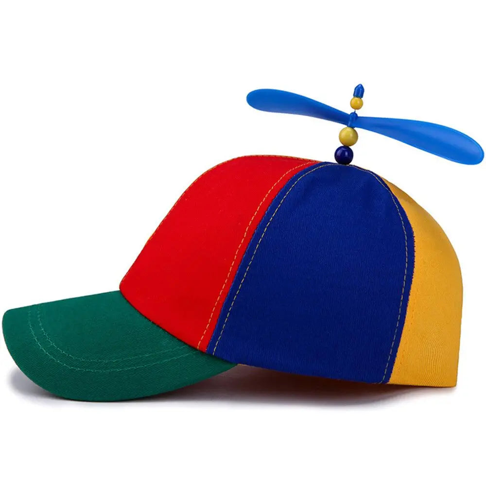 Propeller Baseball Cap – Funny Rainbow Snapback Hat with Spinning Dragonfly