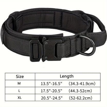 Tactical Dog Collar – Adjustable Military Nylon with Heavy Metal Buckle