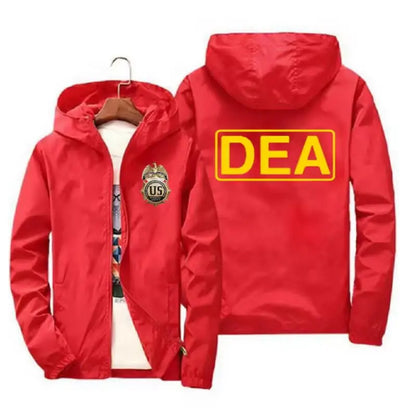 Men's Printed Windbreaker Jacket – Lightweight Hooded Zip Coat