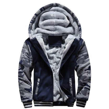 Men's Fleece-Lined Hooded Winter Jacket – Thick Streetwear Coat