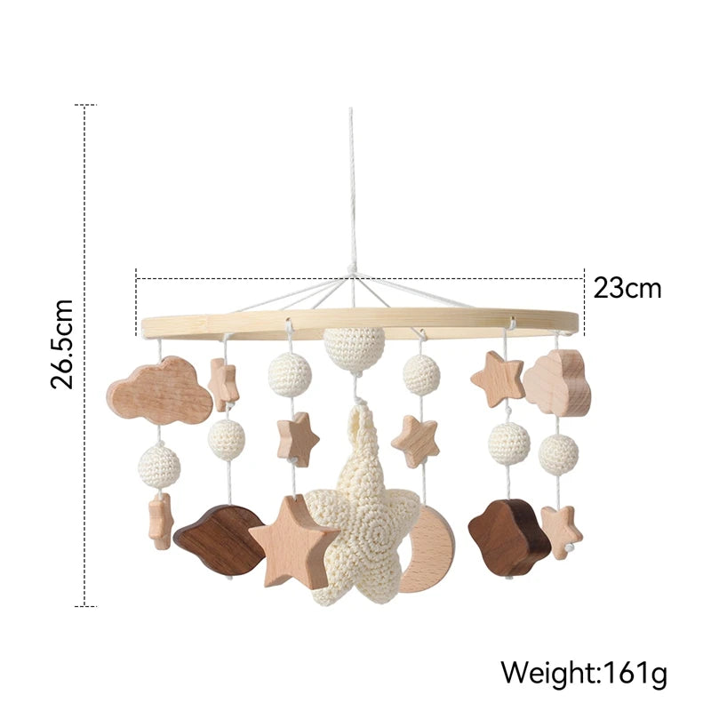 Wooden Baby Mobile Arm Bracket for Crib – Newborn Hanging Toy Holder