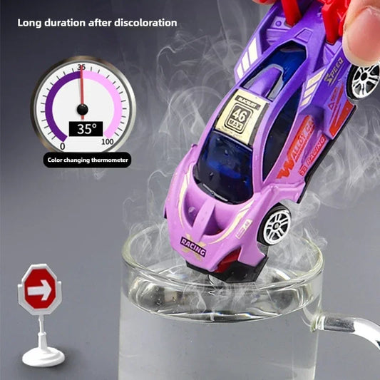 Color-Changing Alloy Pull-Back Racing Car Toy 1:64 Scale