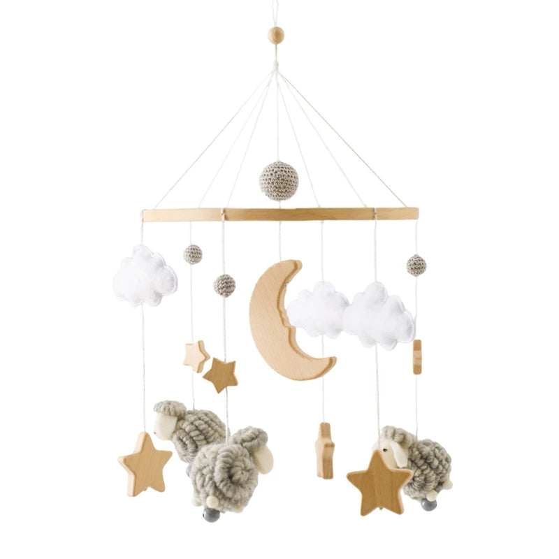 Wooden Baby Mobile Arm Bracket for Crib – Newborn Hanging Toy Holder