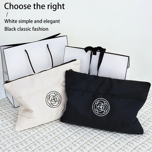 Large Makeup Bag Floral Camellia Travel Toiletry Pouch for Women