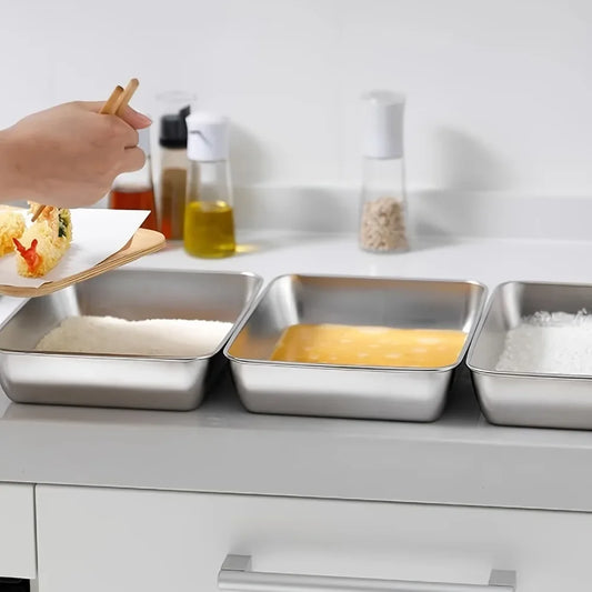 Stainless Steel Breading Tray Set (3-Piece)
