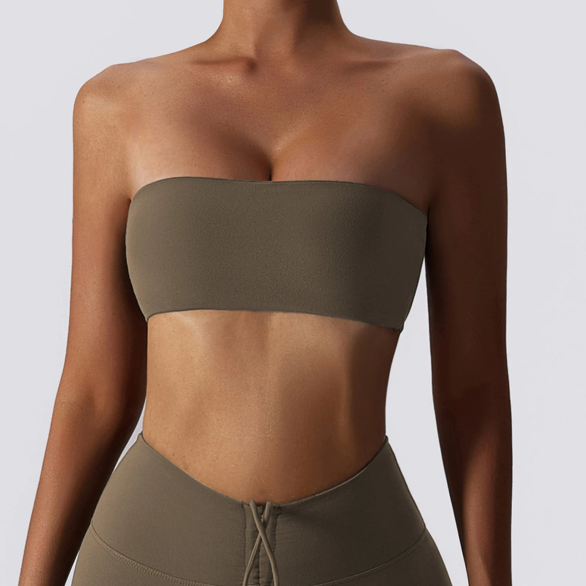 Women's Strapless Sports Bra – Seamless Bandeau Tube Top