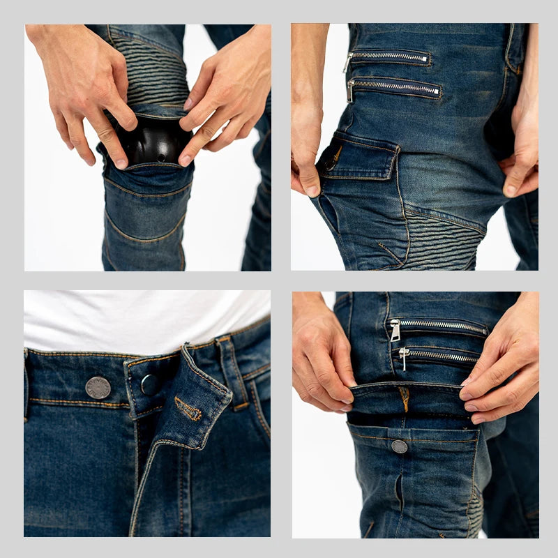 Motocross Riding Jeans with CE Armor Pads – Men & Women